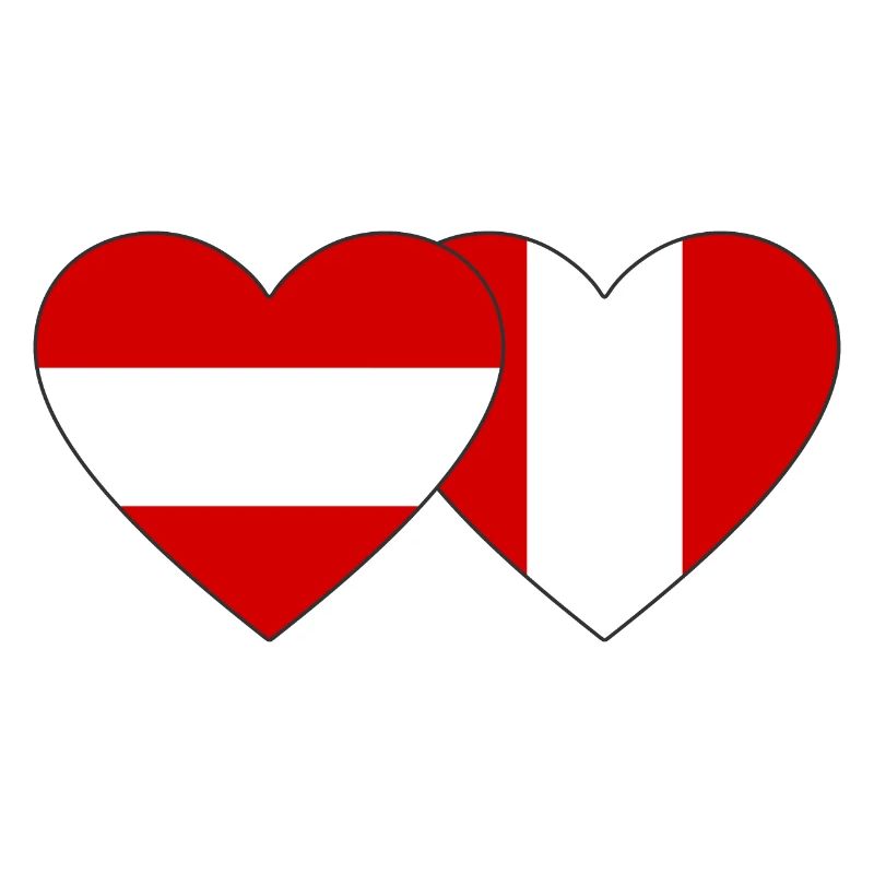 Austria Peru Heart Flag