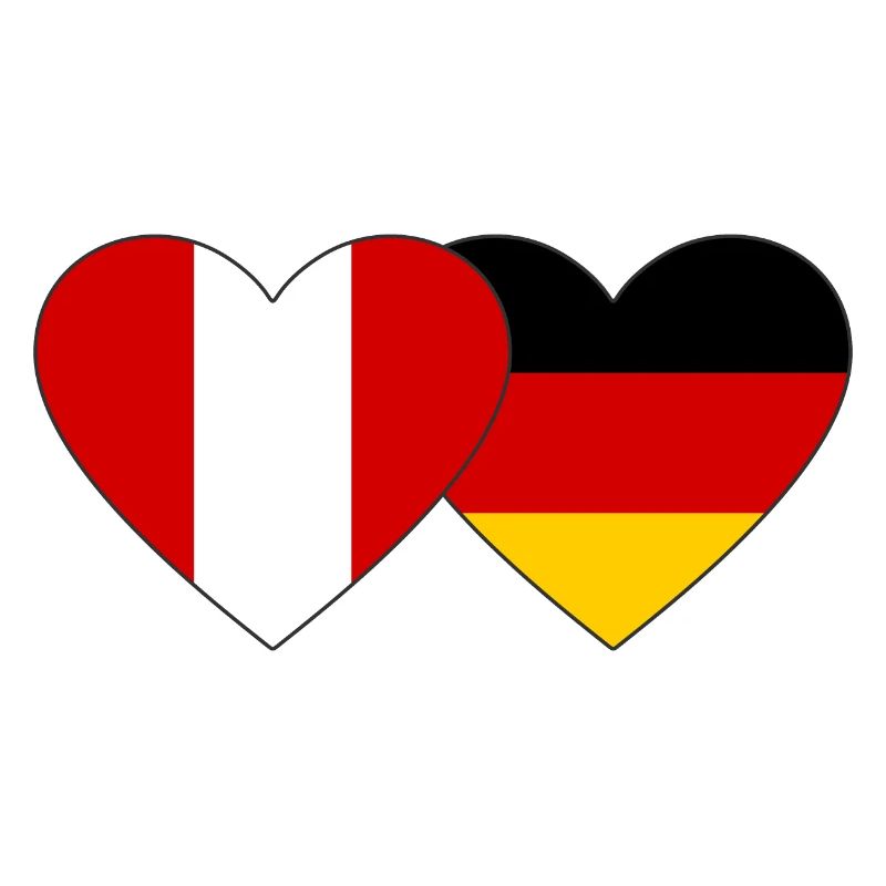 Peru Germany Heart Flag