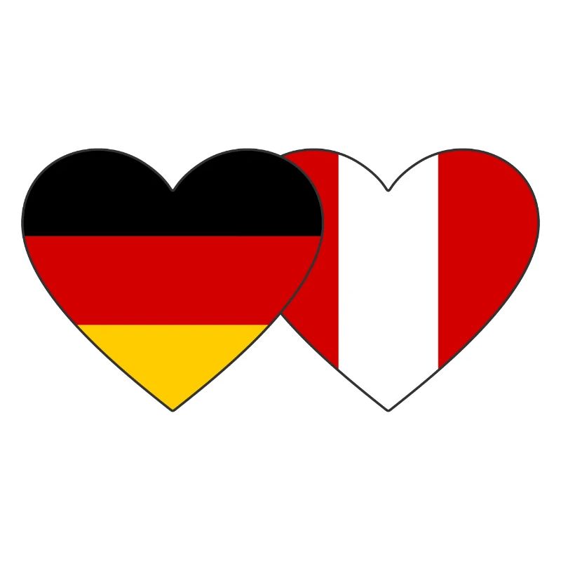 Germany Peru Heart Flag