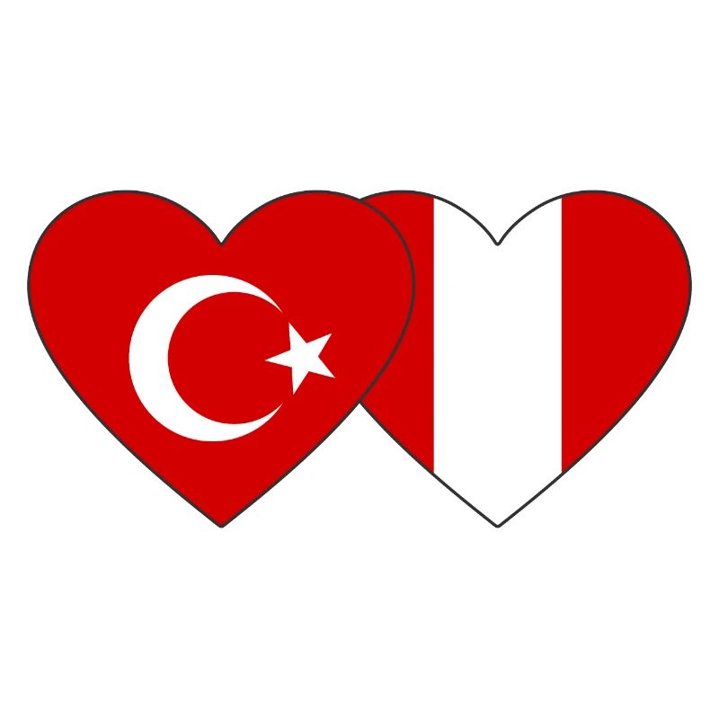 Turkey Peru Heart Flag