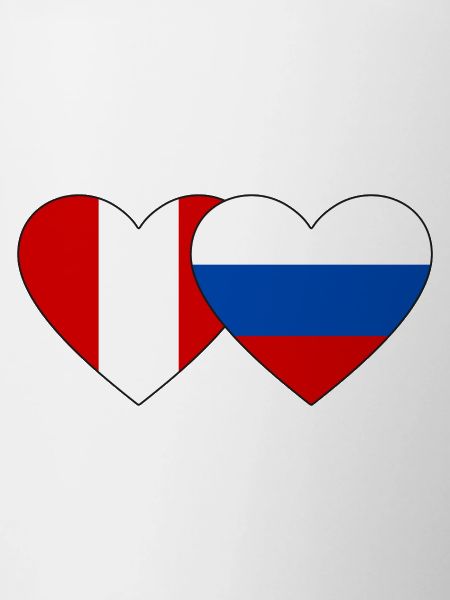 Peru Russia Heart Flag