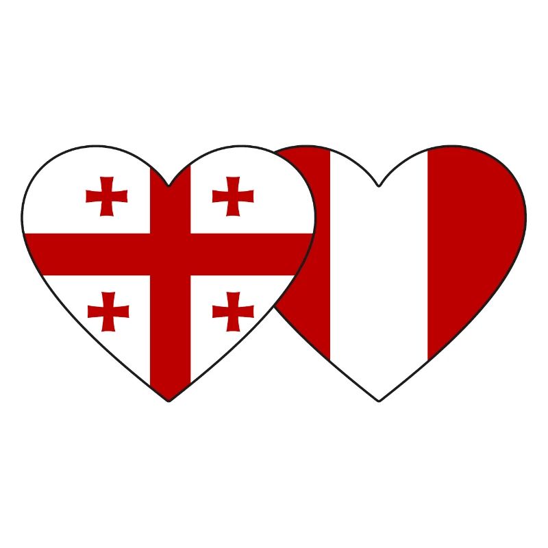 Georgia Peru Heart Flag