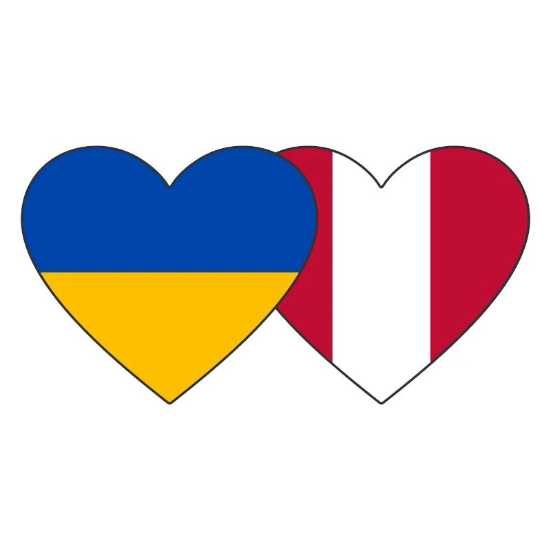 Ukraine Peru Heart Flag