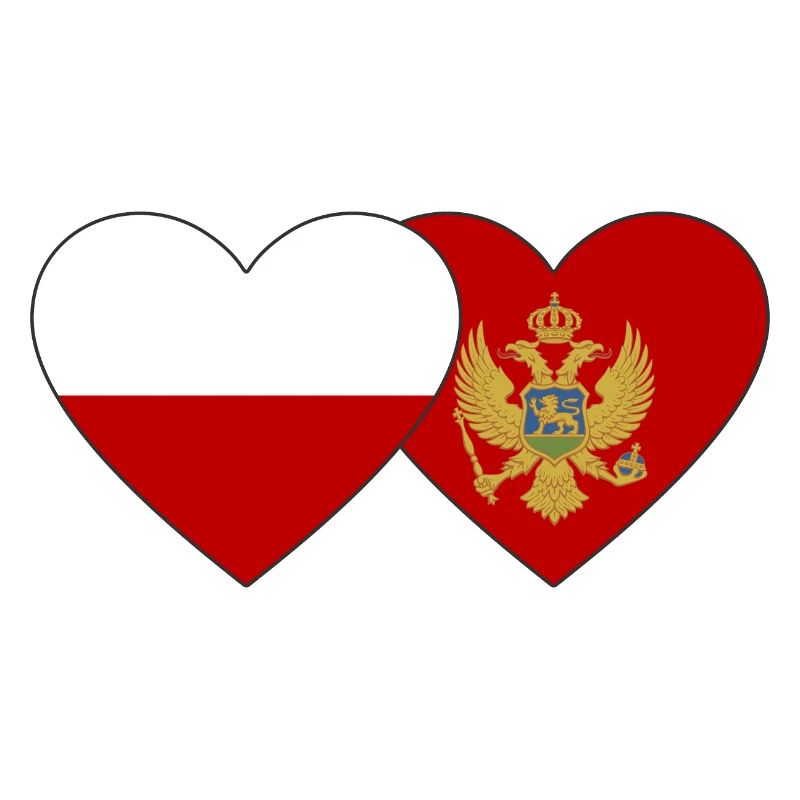 Pologne Monténégro drapeau