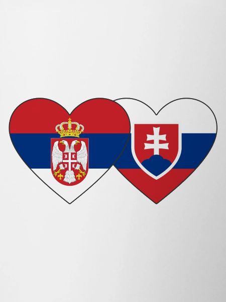 Serbia Slovakia Heart Flag