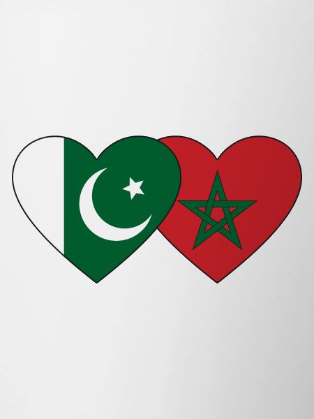 Pakistan Morocco Flag Heart