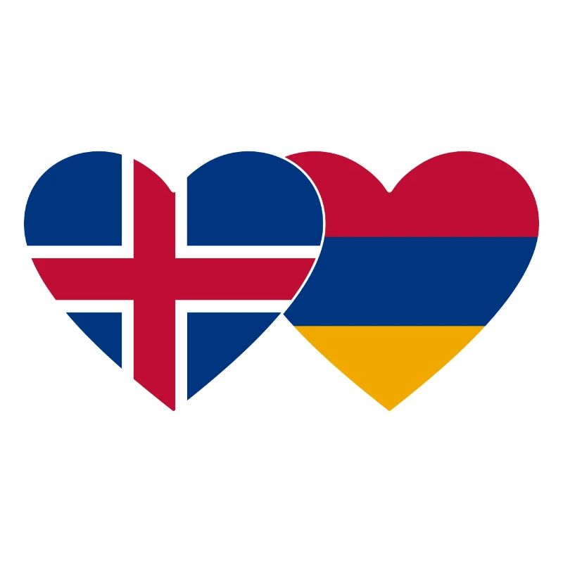 Islande Arménie Drapeau Coeur
