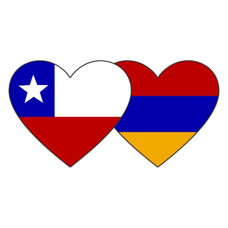 Chili Arménie Drapeau Coeur