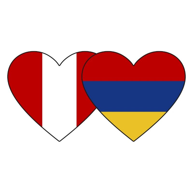 Peru Armenia Flag Heart