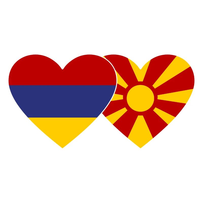 Arménie Macédoine Drapeau Coeur