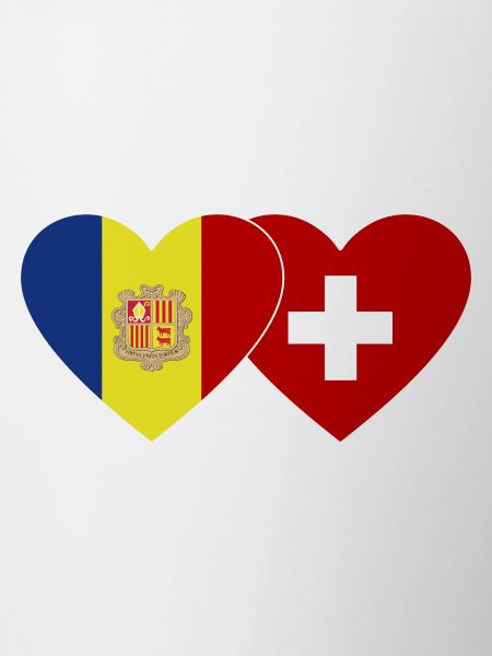 Andorra Switzerland Flag Heart