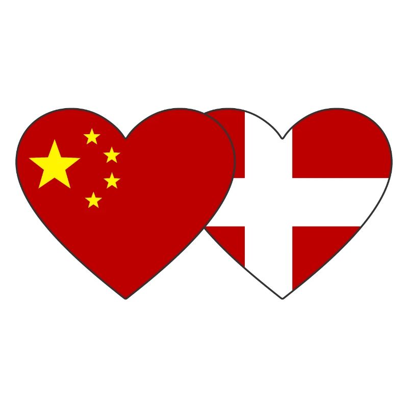 Chine Danemark Drapeau du cœur