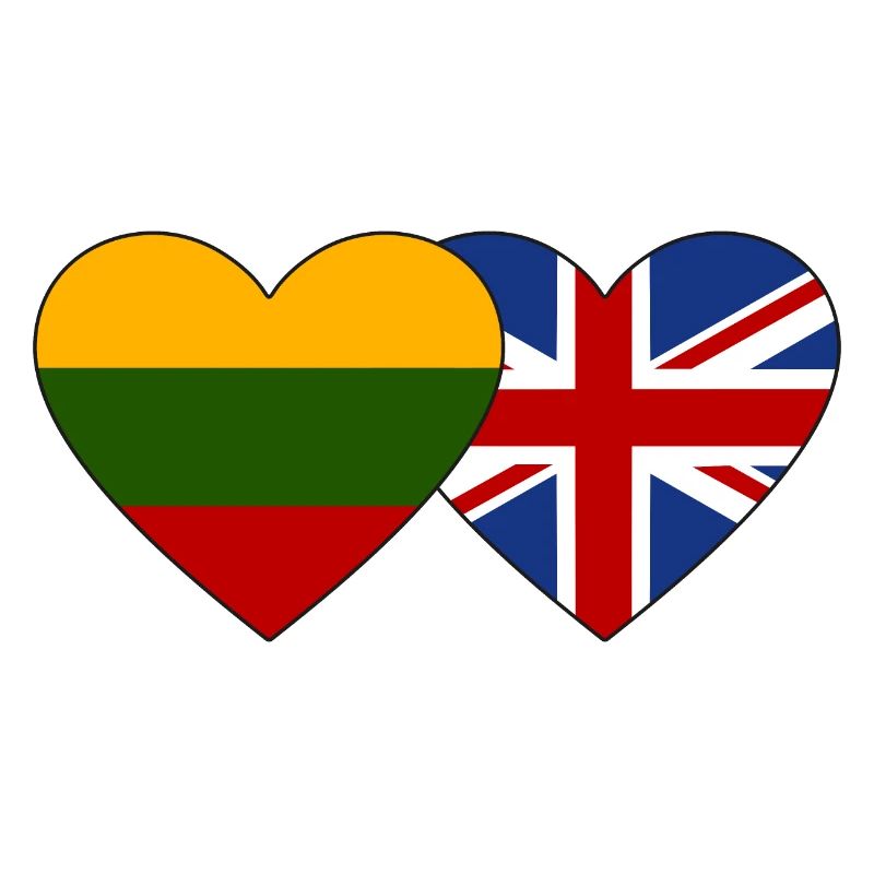 Lithuania Great Britain Flag Heart