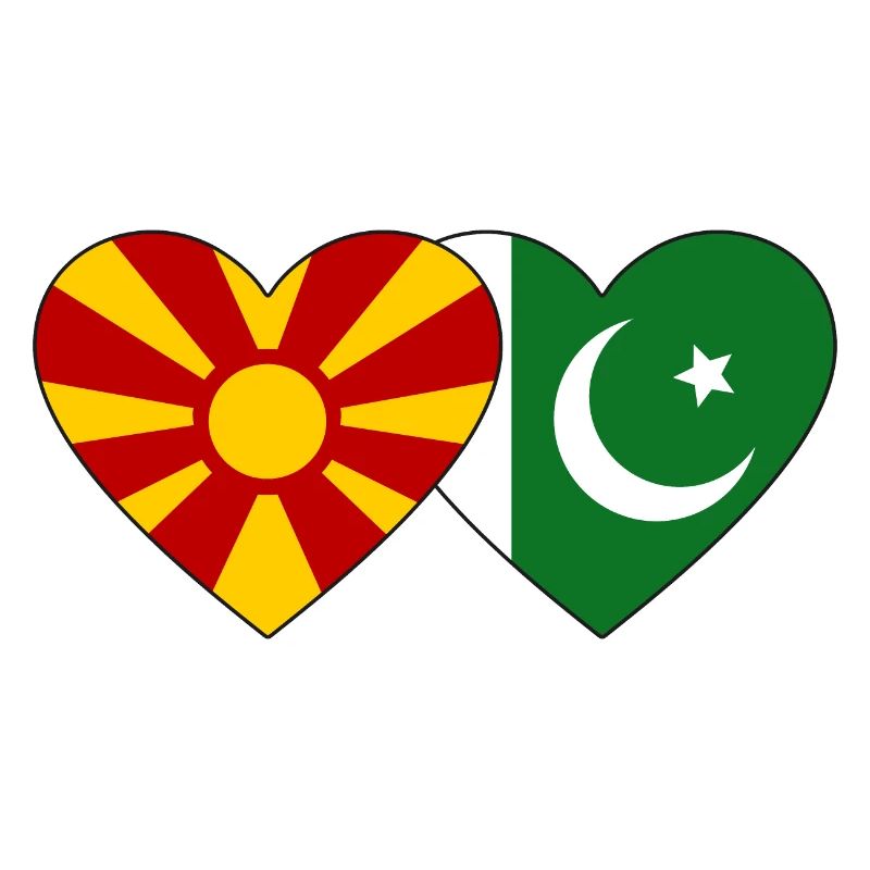 Macédoine Pakistan Drapeau Coeur