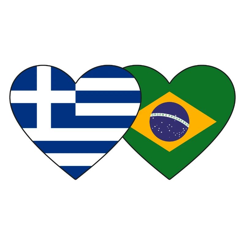 Grèce Brésil Flag Coeur