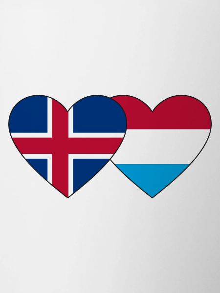 Iceland Luxembourg Flag Heart