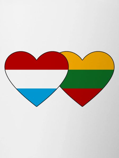 Luxembourg Lithuania Flag Heart