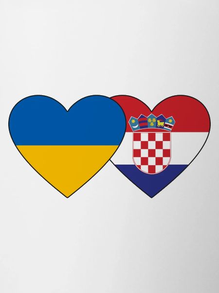 Ukraine Croatia flag heart