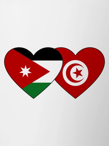 Jordan Tunisia Flag Heart