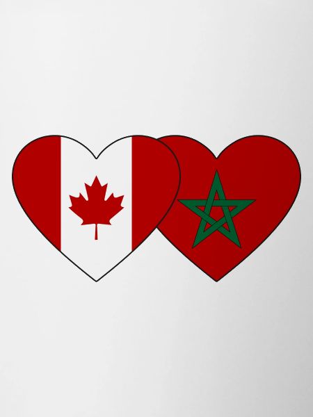 Canada Morocco Flag Heart