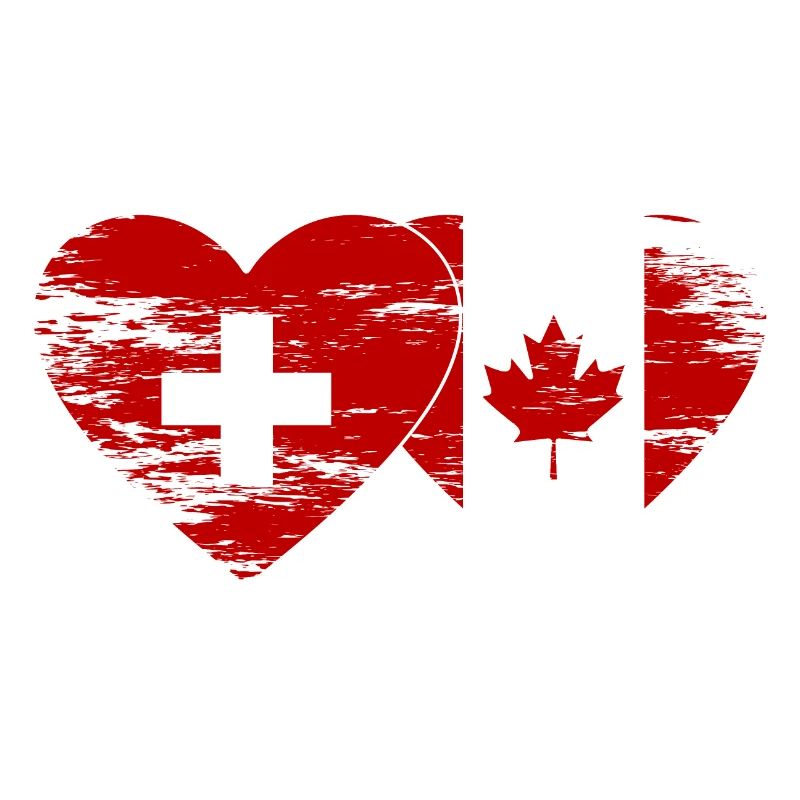 Suisse Canada Flag Heart