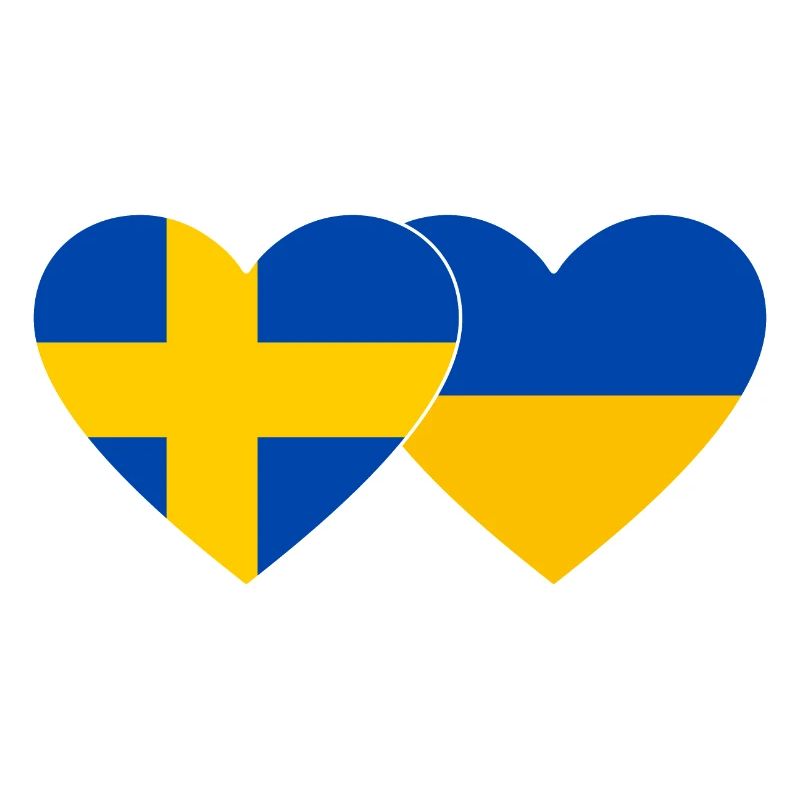 Suède Ukraine drapeau coeur