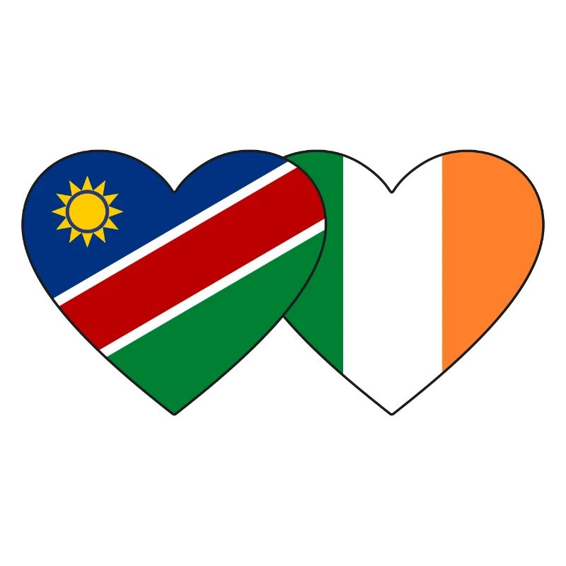 Namibia Irland Flagge Herz