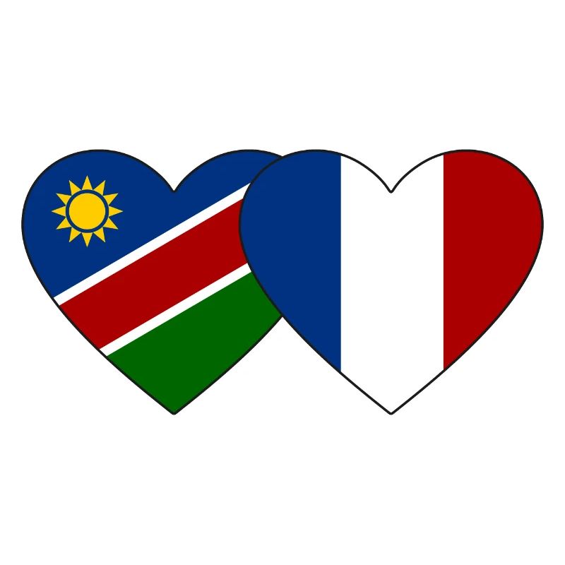 Namibia Frankreich Flagge Herz