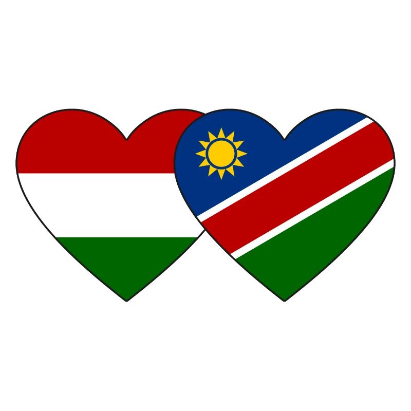 Ungarn Namibia Flagge Herz