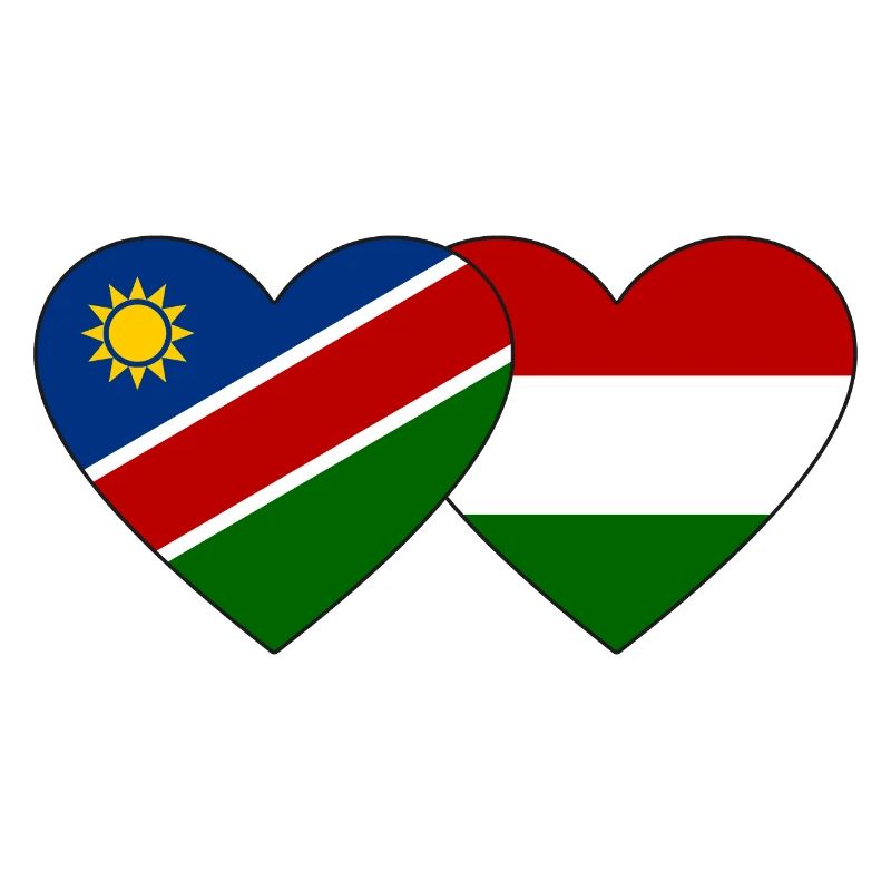 Namibia Hungary Flag Heart