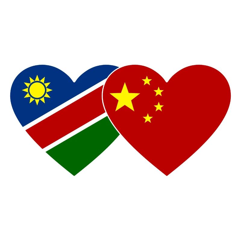 Namibia China Flagge Herz