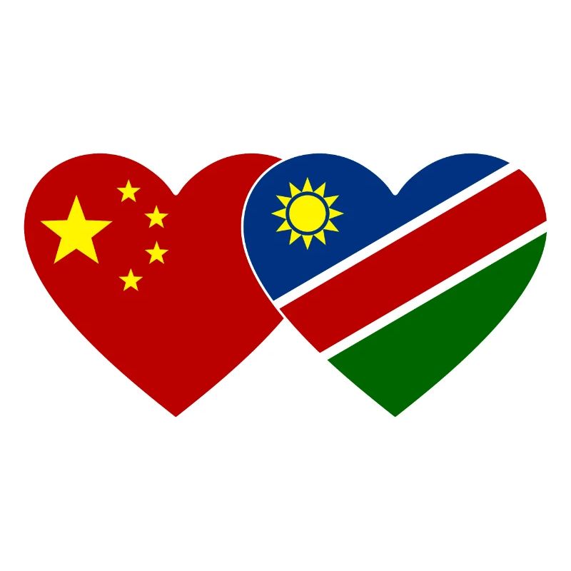 China Namibia Flag Heart