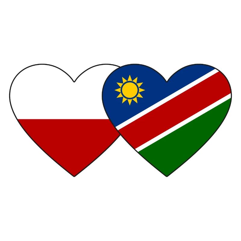 Polen Namibia Flagge Herz
