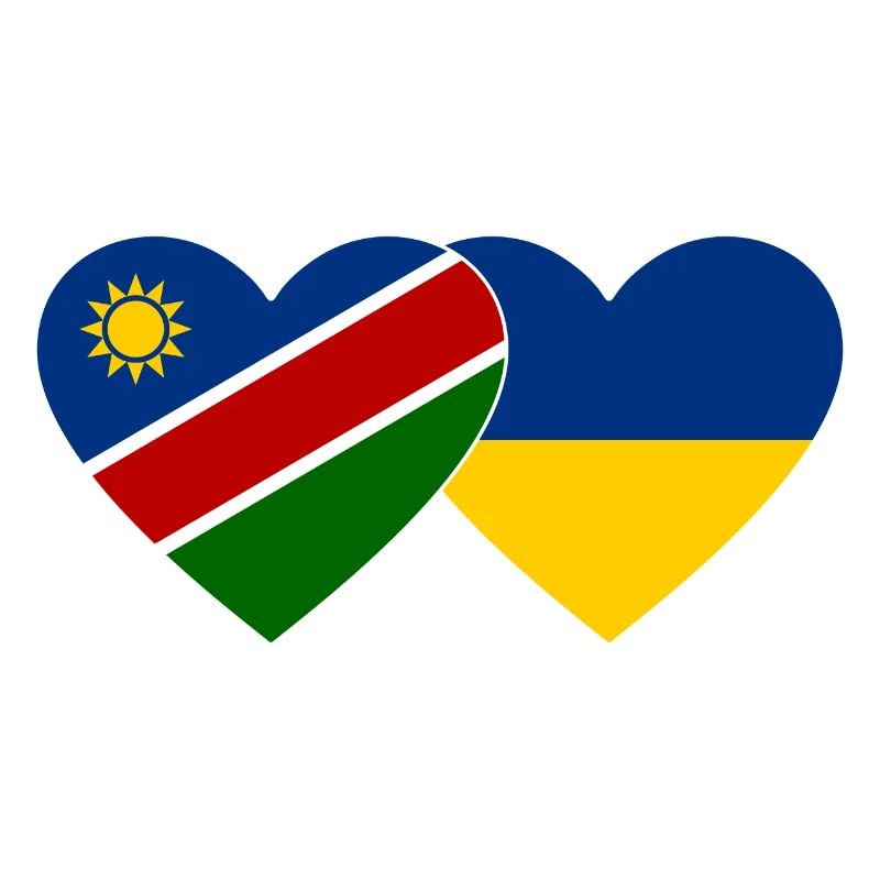 Namibia Ukraine Flag Heart