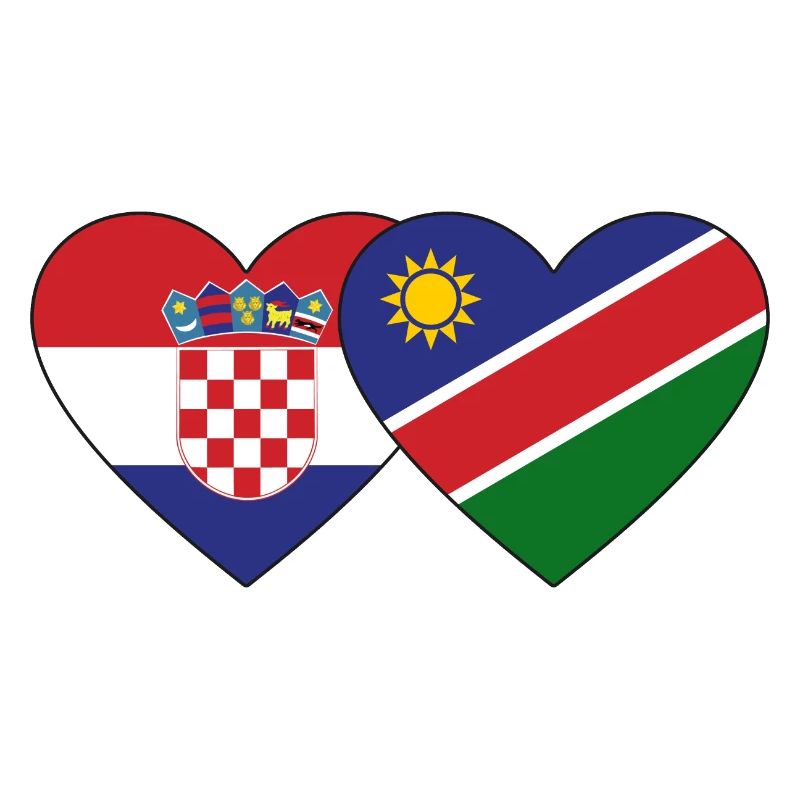 Kroatien Namibia Flagge Herz
