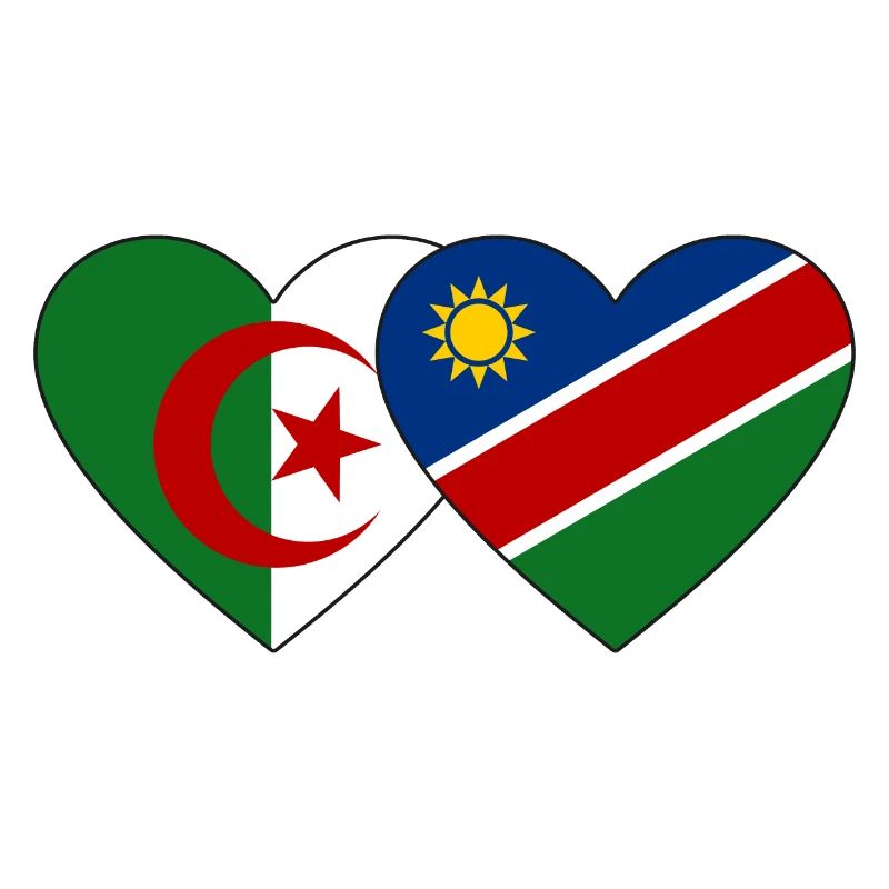 Algeria Namibia Flag Heart