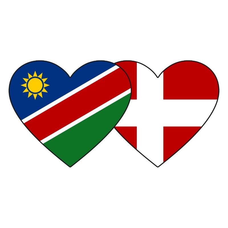 Namibia Denmark Flag Heart