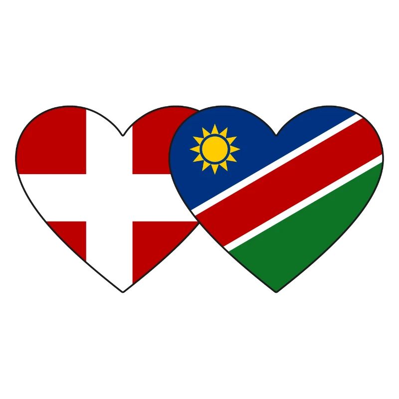 Denmark Namibia Flag Heart