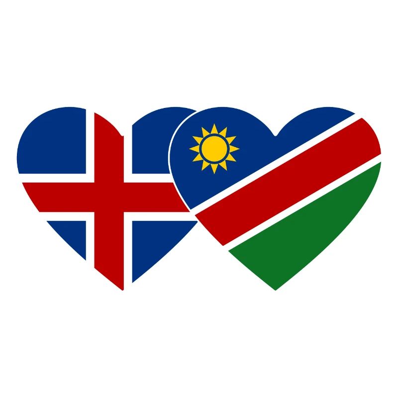 Iceland Namibia Flag Heart