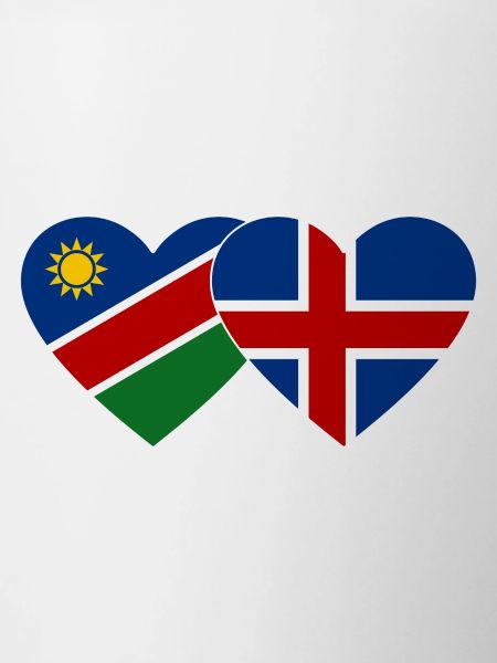 Namibia Iceland Flag Heart
