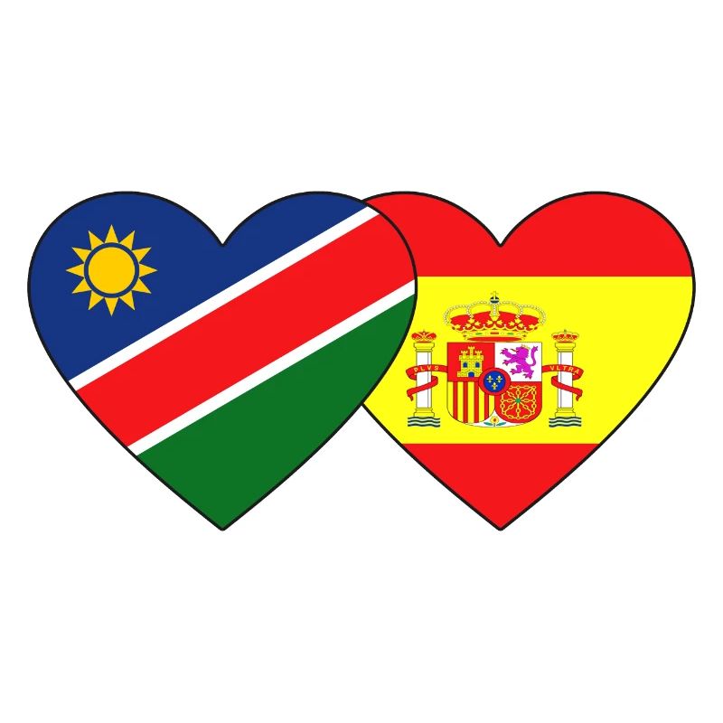 Namibia Spanien Flagge Herz