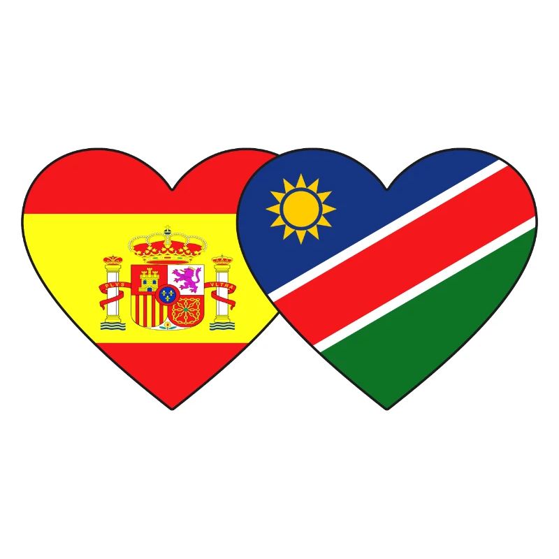 Spanien Namibia Flagge Herz