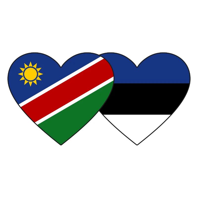 Namibia Estonia Flag Heart