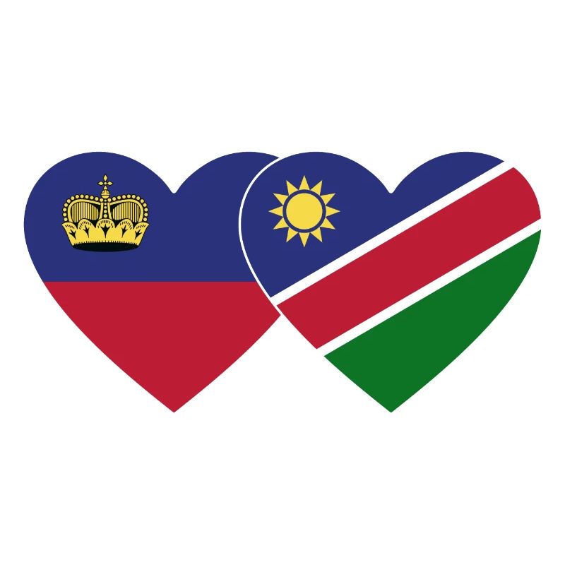 Liechtenstein Namibia Flagge Herz