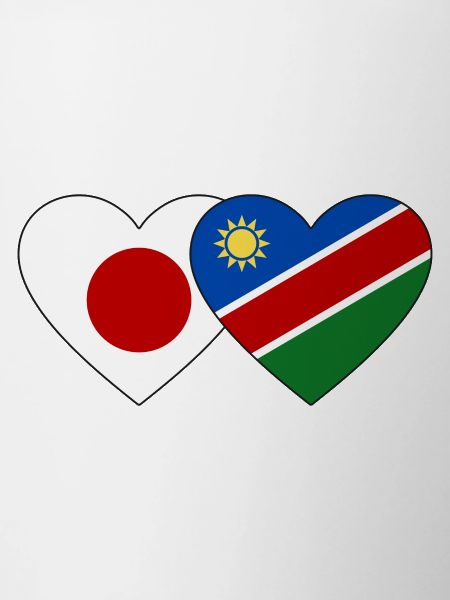 Japan Namibia Flag Heart