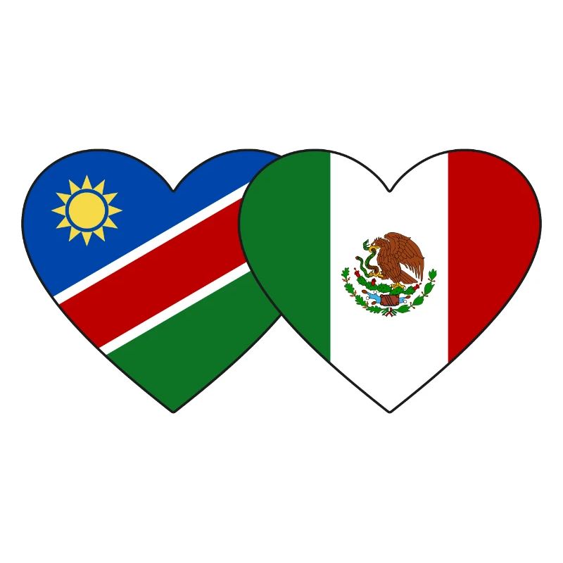 Namibia Mexico Flag Heart