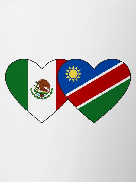 Mexico Namibia Flag Heart