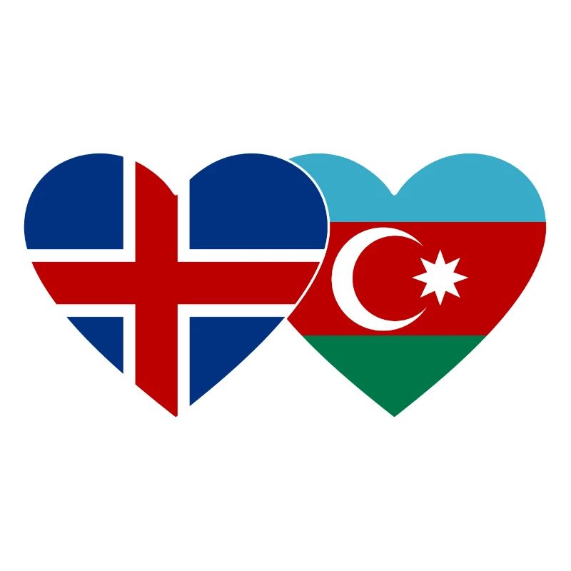 Islande Azerbaïdjan Drapeau Coeur