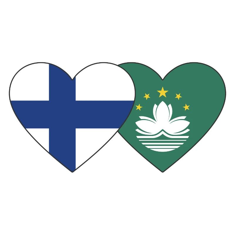 Finlande Macao Flag Heart