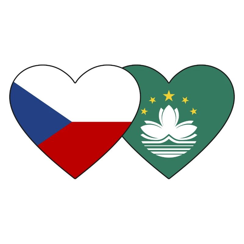 République tchèque Macao Flag Heart